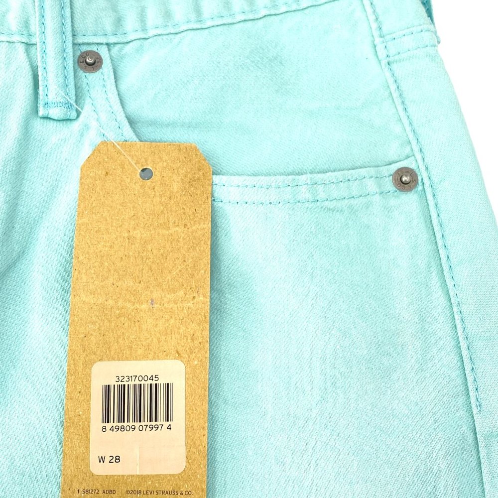 Levi's Mid-Rise Cuffed Mint Green 501 Shorts NWT - Picture 5 of 7